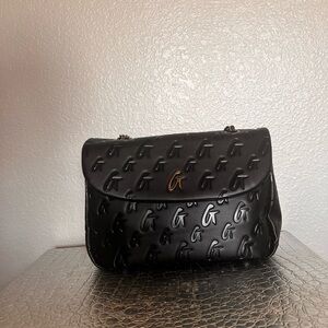 GLAMAHOLIC MEDIUM MONOGRAM FLAP BAG BLACK VEGAN LEATHER